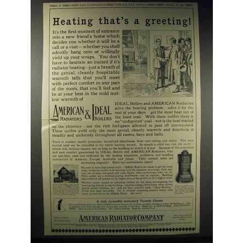 1914 American Radiators and Ideal Boilers Ad - Greeting