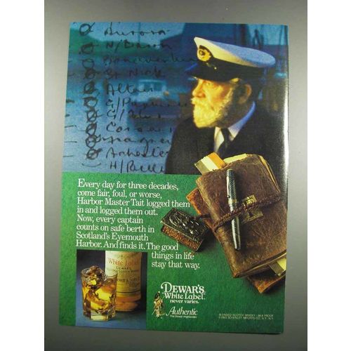 1983 Dewar's White Label Scotch Ad - Harbor Master Tait