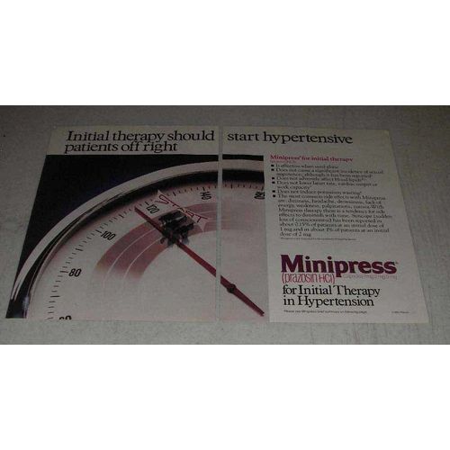 1983 Pfizer Minipress Ad - Initial Therapy Hypertensive