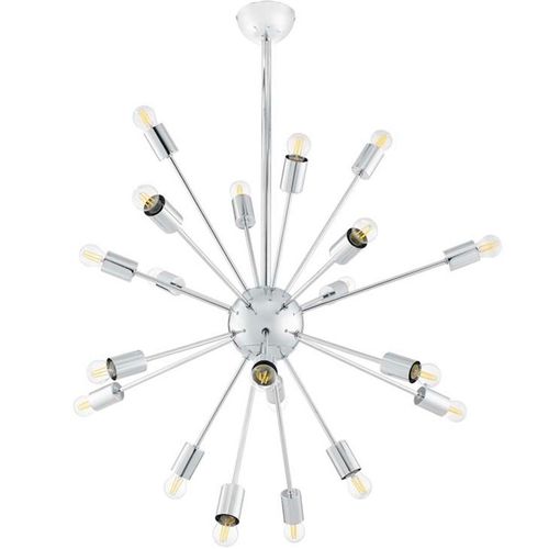 Star Burst Pendant Chandelier Chrome Plated Retro Sputnik 24 Light Beams