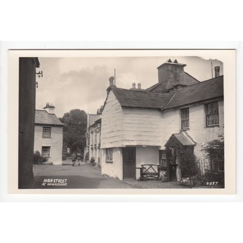 Main Street Hawkshead Postcard RP Cumbria