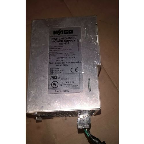 WAGO 787-632 Switched Mode Power Supply 115/230VAC In, 24VDC 10A/240W Out PLC