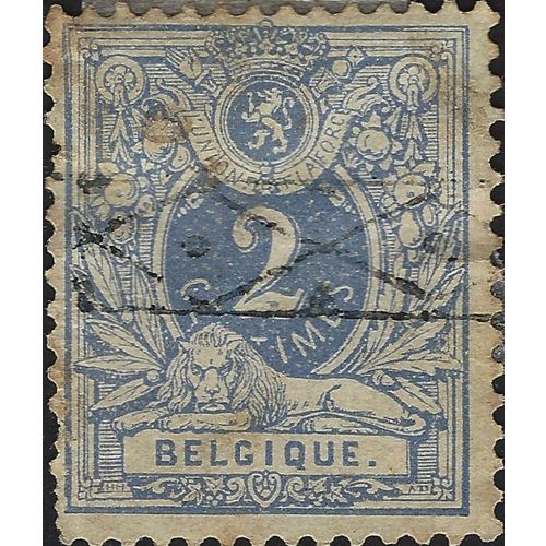 BELGIUM, Lion Couchant, blue 1880, 2c, #3