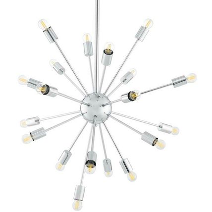 Star Burst Pendant Chandelier Chrome Plated Retro Sputnik 24 Light Beams