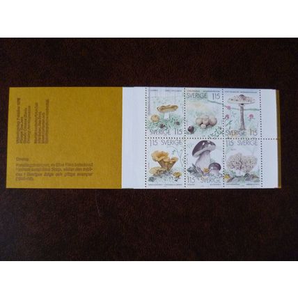 Sweden 1978 Edible Mushrooms 6k 90 booklet mint stamps SG976-81 Chanterelle