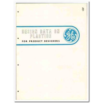 General Electric Company 1946 vintage plastic catalog design data