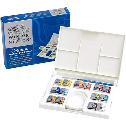 Winsor & Newton Cotman Watercolour 14 Half Pans - The Compact Set [New&Sealed]