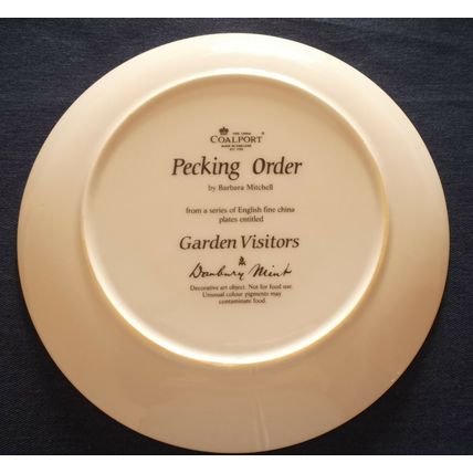 Danbury Mint Coalport Pecking Order Garden Visitors Fine China Plate