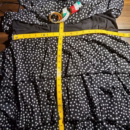 Style & Co Layered Ruffle Dress - XL - Black & White Dots