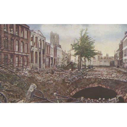 Belgium Ypres The Cattle Market Passed By Censor WW1 Postcard