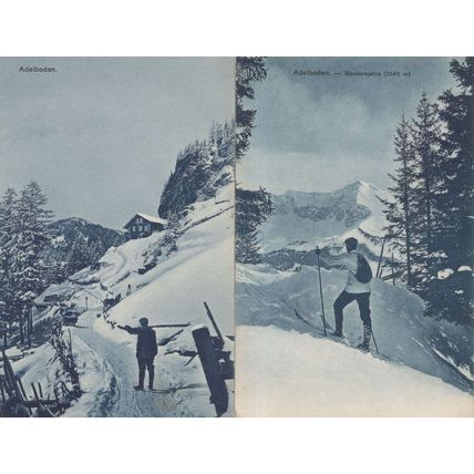 Adelboden Skiing 2x Old 1909 Alpine Ski Switzerland Postcard s