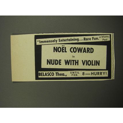 1957 Nude with Violin Play Ad - Immensely Entertaining.. Rare Fun
