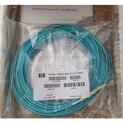 HP 15M 49.2Ft Multi Mode OM3 LC/LC FC 50Ft Optical Fiber Cable AJ837 AJ837A