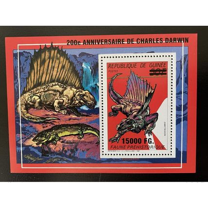 Guinée 2009 Mi. Bl. 1730 surchargé Dinosaures Anniversaire Charles Darwin
