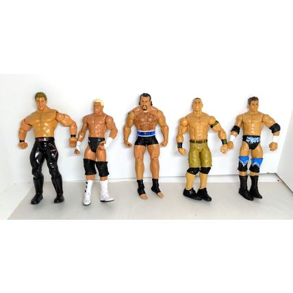 Lot of 5 WWE Wrestlers/Action Figures. Jerico, Cena, Ryder, Dolph, Rusev