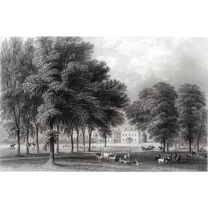 HOLKER HALL, LANCASHIRE 1858 Henry Adlard - George Pickering ANTIQUE ENGRAVING