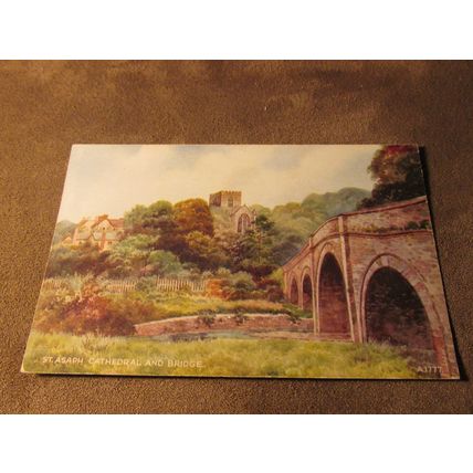 Valentines Postcard, St Asaph Cathedral Denbighshire - Artist E.W Trick A1777