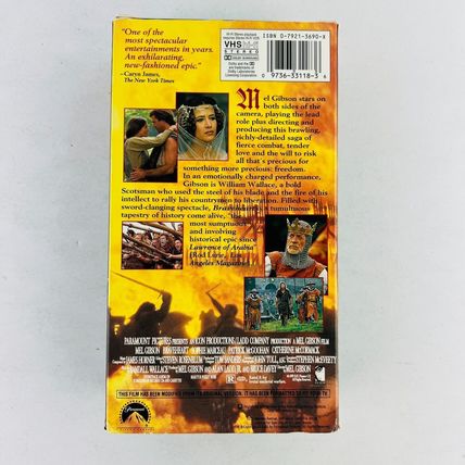 Braveheart VHS 1996 2-Tape Set Video Tape Mel Gibson