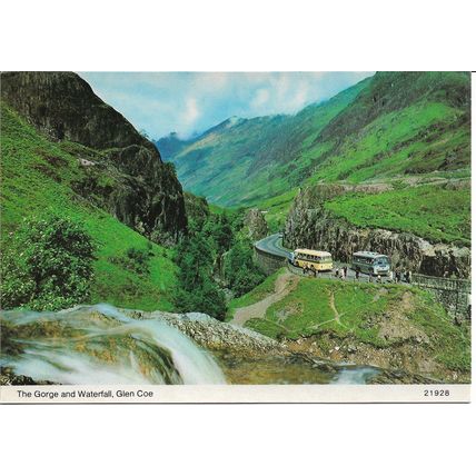 The Gorge and Waterfall, Glen Coe, Scotland, UK - Photographic Postcard