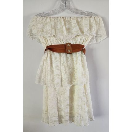 LoveJ Strapless Sleeveless Lace Poly Spandex Mini Dress Size M