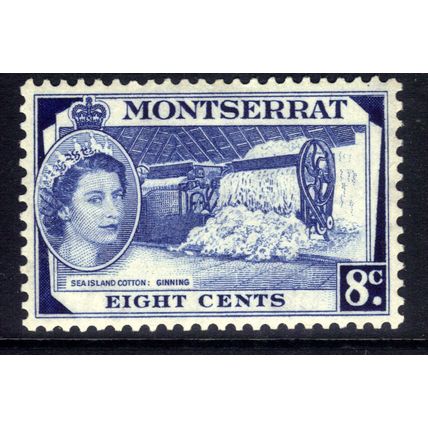 Montserrat 1953 QE2 8ct Sea Island Cotton MM SG 143 ( M1386 )