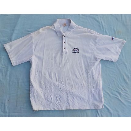 MEN'S COLLARED SHORT SLEEVED POLO SHIRT. JERZEES BRAND. WHITE. XL SIZE