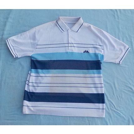 MEN'S COLLARED SHORT SLEEVED POLO SHIRT. MULTI COLOURED. MEDIUM SIZE