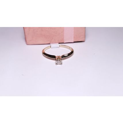 Estate .16ct Natural Diamond Solitaire 14Kt YG knife edge Engagement Ring #20948