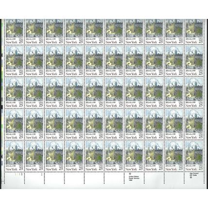 New York Statehood Sheet of Fifty 25 Cent Postage Stamps Scott 2346