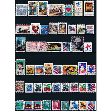 1000 Stamp Selection - USA - Used Hinged