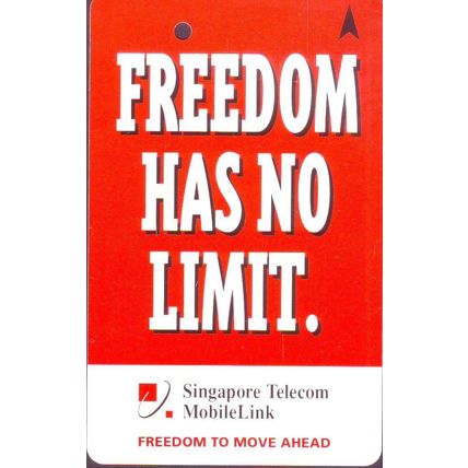 Singtel Mobile Freedom Has No Limit S'pore TransitLink Train/Bus Card