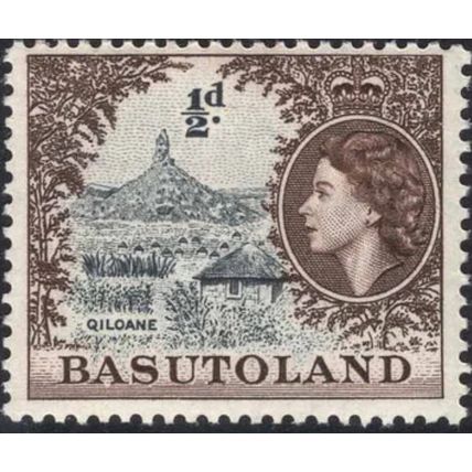 Basutoland QEII 1954 ½d Grey Black & Sepia Qiloane Unmounted Mint MNH SG43 stamp