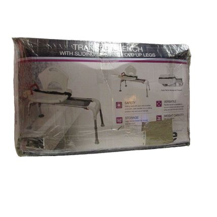 Transfer Bench Bath Chair with Back Stool for Adult Handicap Shower Seat Sliding