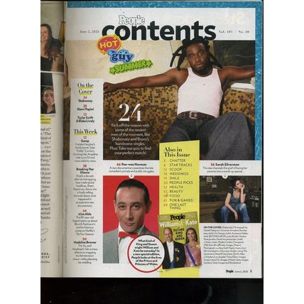 PEOPLE MAG June 2, 2025 HOT SUMMER featuring SHABOOZEY BRAD PITT TAYLOR/BLAKE