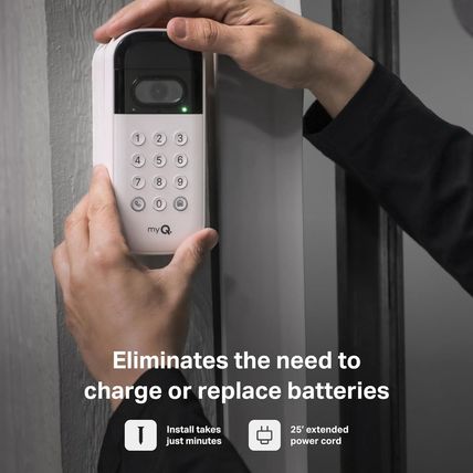 Myq Smart Garage Door Video Keypad Wired Power Adapter Kit-Works with Chamberlai