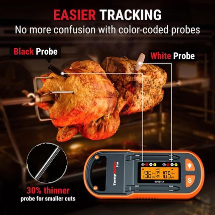 Thermopro Tempspike plus 600Ft Wireless Meat Thermometer with 2 Color-Coded Prob