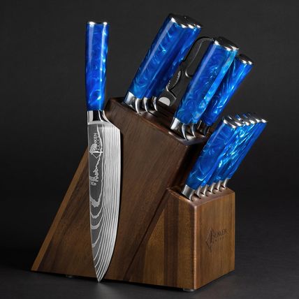 SENKEN 16-Piece Kitchen Knife Block Set - Japanese Chef'S Knife Set with Laser D