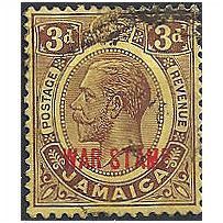 Jamaica 1919 SG77 3d Purple/Yellow WAR STAMP Very Fine Used ..