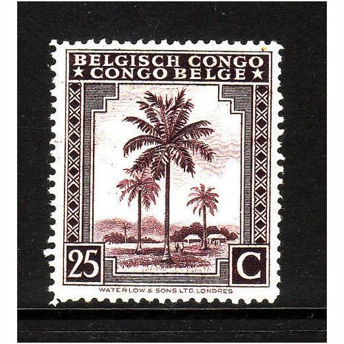 BELGIUM CONGO 1942 25c PURPLE PALMS SG 254 M / MINT#2