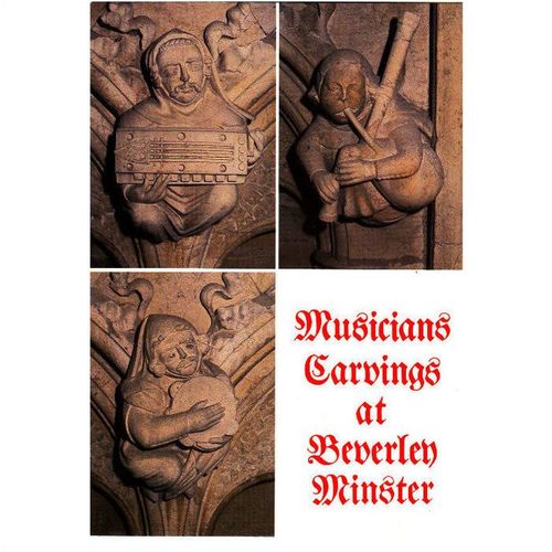 Colour Postcard - Musicians Carvings Beverley Minster, Yorkshire