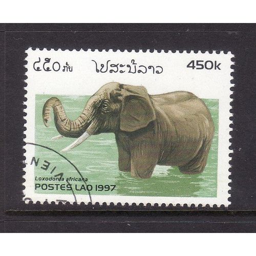 LAOS 1997 ELEPHANTS SG 1574 450K AFRICAN ELEPHANT IN WATER FINE USED