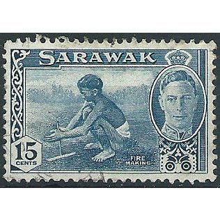 Sarawak 1950 SG179 15c Blue Very FIne Used .. ..