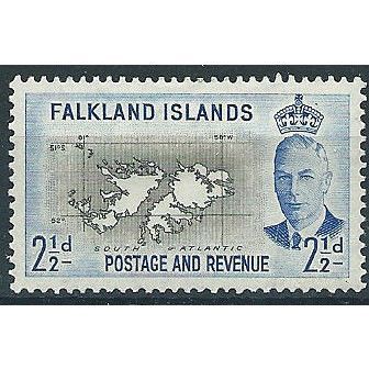 Falkland Islands 1952 SG175 2 1/2d Black & Light Ultramarine Mounted Mint .. ..