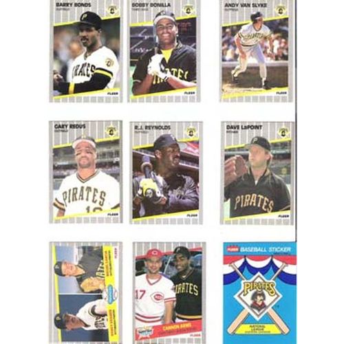 1989 Fleer baseball Pittsburgh Pirates team set 26 cards & sticker- Bonds