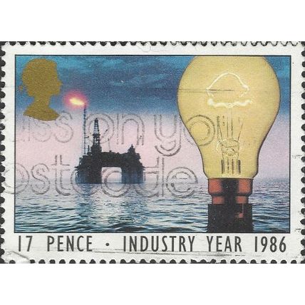 GB, Industry Year, Energy, blue 1986, 17p
