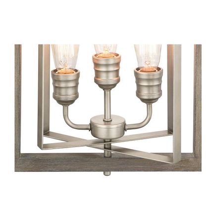 H D Palermo Grove 14 in. 3-Light Antique Nickel Farmhouse Pendant
