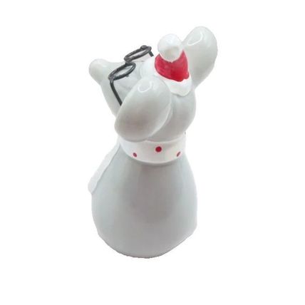 Festive Mouse Ornament Wearing Glasses 15 CM Ceramic Christmas Decoration Jesus