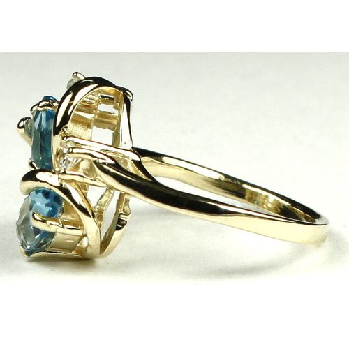 Swiss Blue Topaz, 10KY Gold Ring, R016