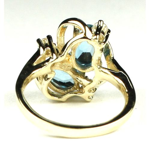 Swiss Blue Topaz, 10KY Gold Ring, R016