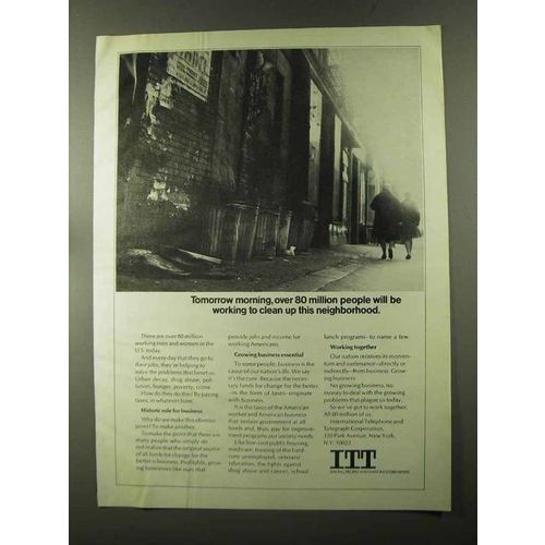 1973 ITT Corporation Ad - Clean Up This Neighborhood